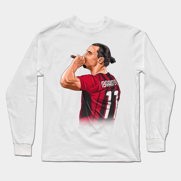 Zlatan Ibrahimović AC Milan Long Sleeve T-Shirt by Ades_194